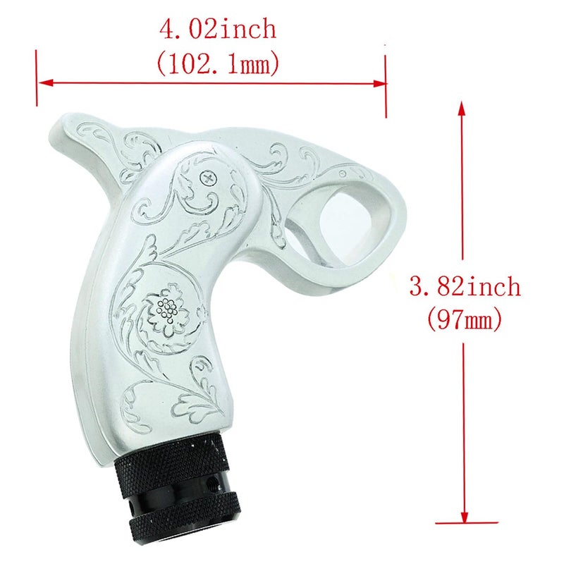 Abfer Cool Gear Shift Knob Unique Car Shifter Knobs Shifting Lever Handle Head Fit for Most Automatic Manual Vehicle (Silver) - Image 2